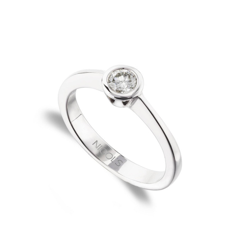 Sharon Gold Weiß 18kt Commitment Ring mit Diamant