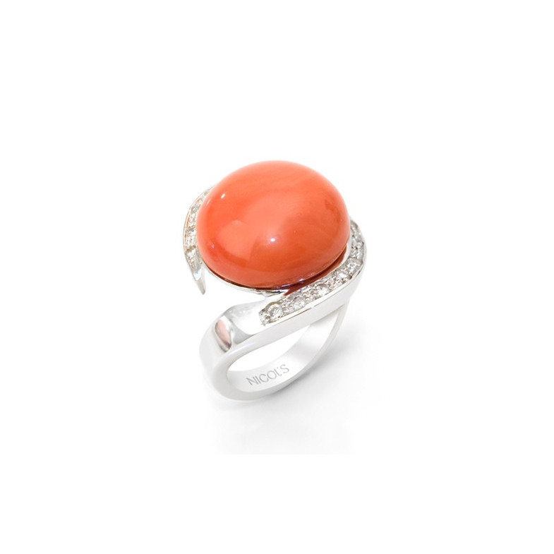 Anello corallo e diamanti ESPIRAL99928190010