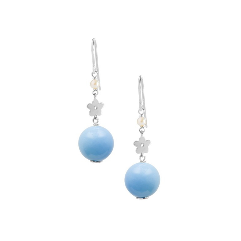 Turquoise pearl earrings 99927841220 PEARLS LADY