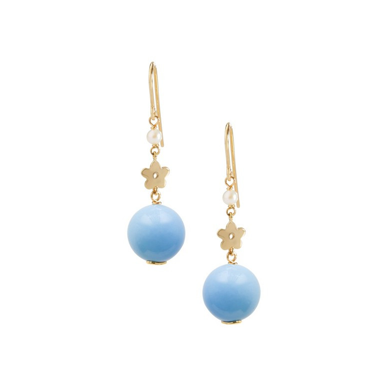 Turquoise pearl earrings 99927841320 PEARLS LADY