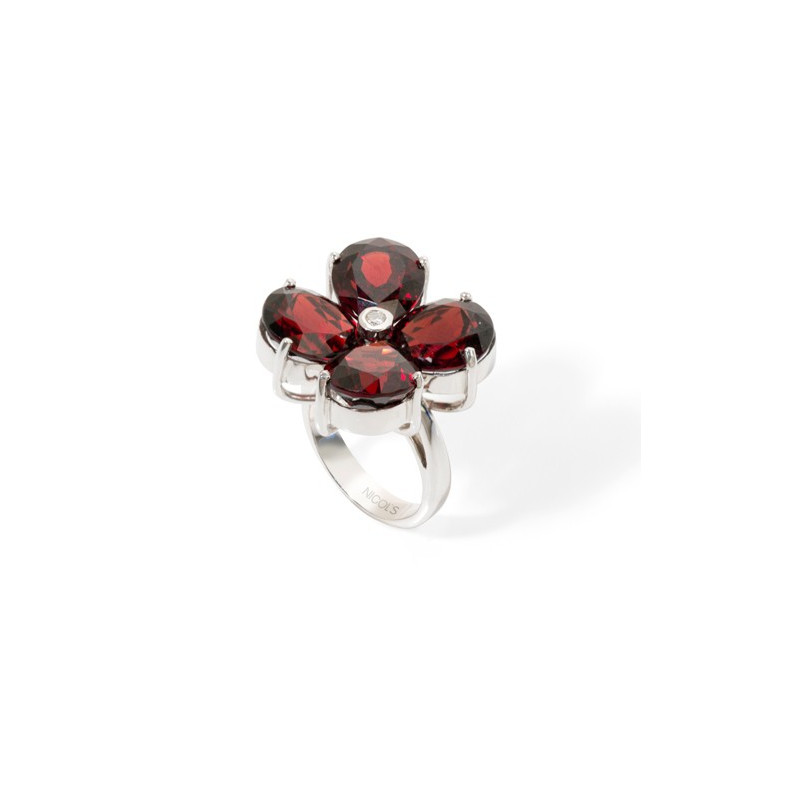BLUMEN Diamant-Granat-Ring 06010650213