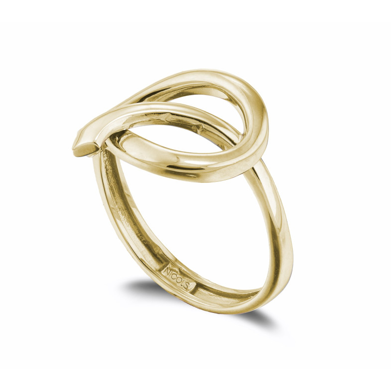 Feiner skulpturaler Goldring, konkave Peitschenwelle, Gelbgold 35010025010