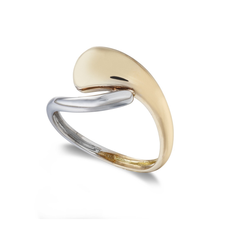 Anel de ouro Minimalista Banda Tu y Yo Bicolor 35010035110