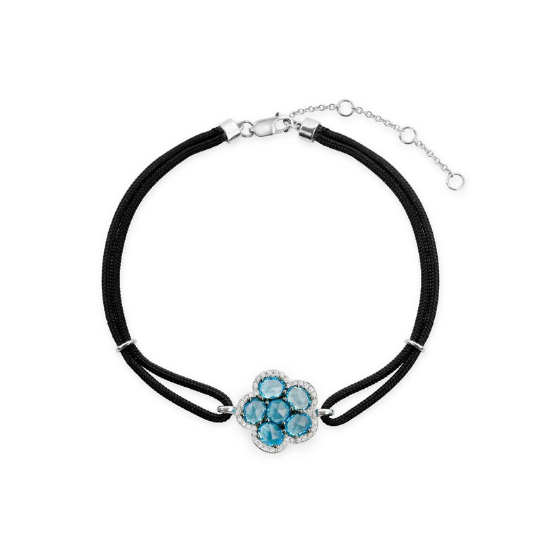 Topaz Bracelet and Diamonds Flower NEW WAVE