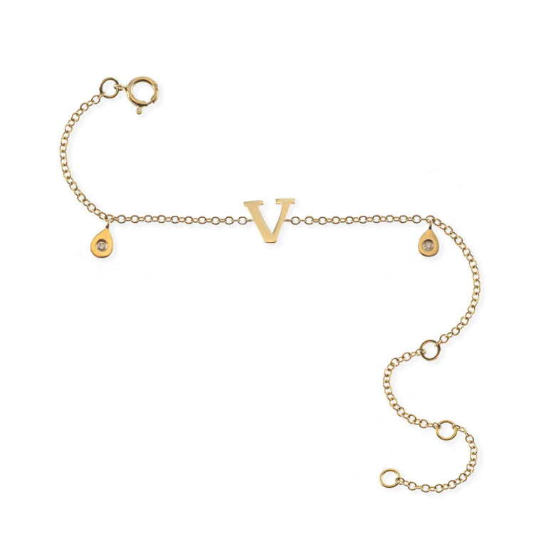 Pulseira inicial Letra V MINI DETAILS 19610502335