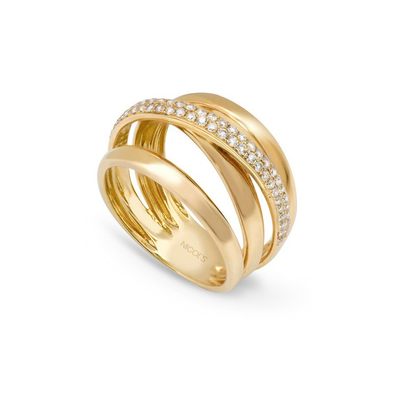 Ouro anel diamantes EARTH 27710151011