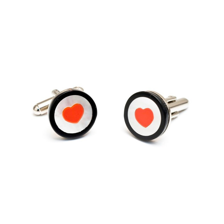HEART POKER Steel cufflinks 28510010281
