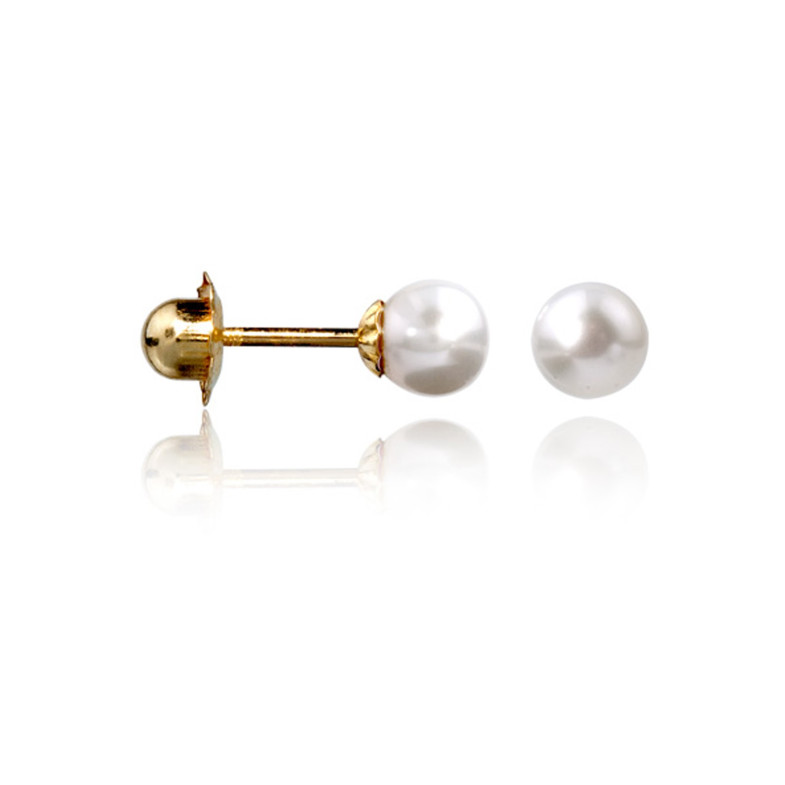 Boucles d'oreilles en perles de culture et or 18 carats pour bébé et fille