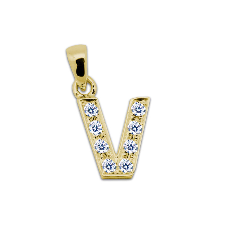 LETTER V Initial Pendant 05710507151 DIAMONDS