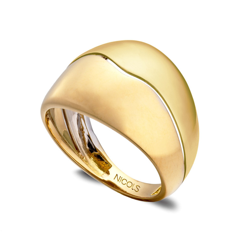 Gold ring BASIC DOUBLE GOLD CONCHA UNIDA 35010093010
