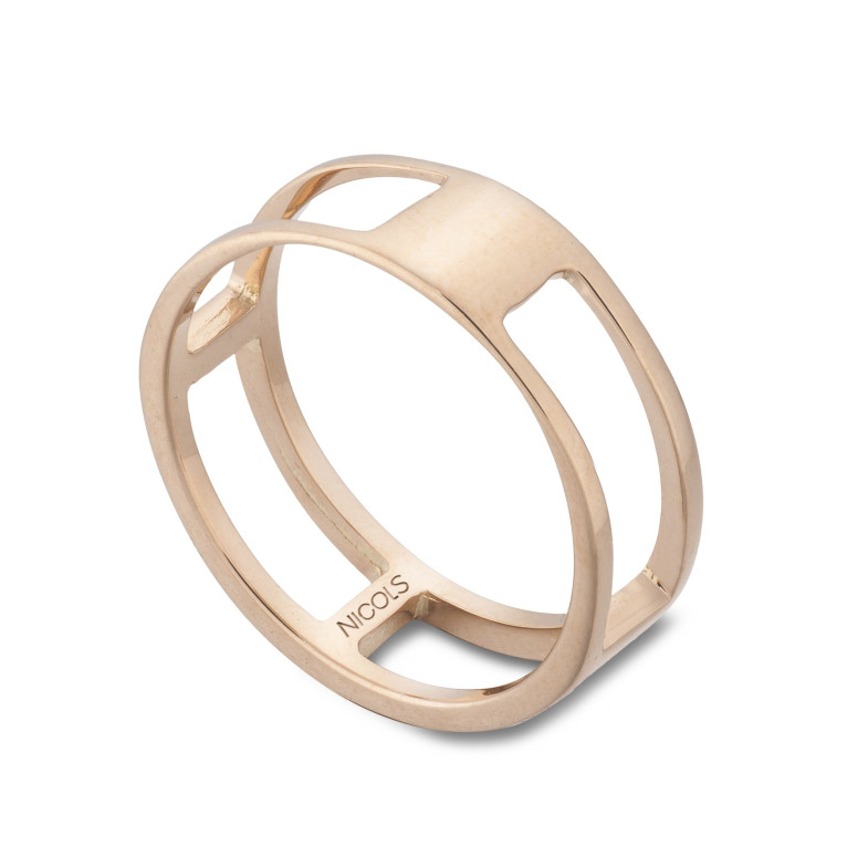 BASIC GOLD DAUMENRING 4 QUADRATISCHE LÖCHER 35010202610