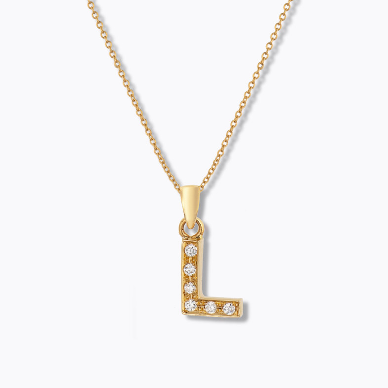 Initialenhalskette L BUCHSTABE DIAMANTEN 05710506141