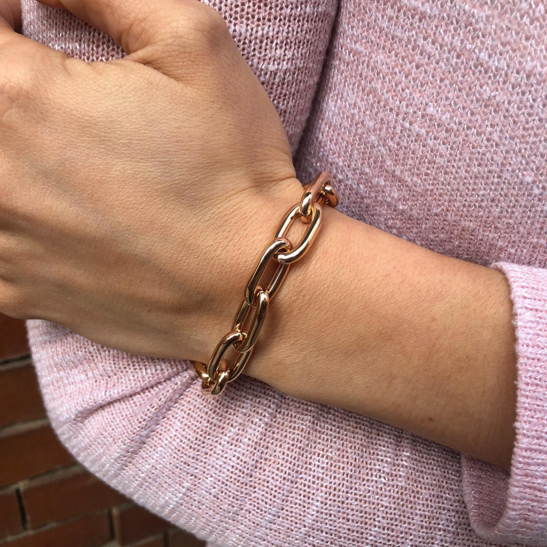 Pulseira de ouro rosa 18kt ESLABON 60x10 35110021030