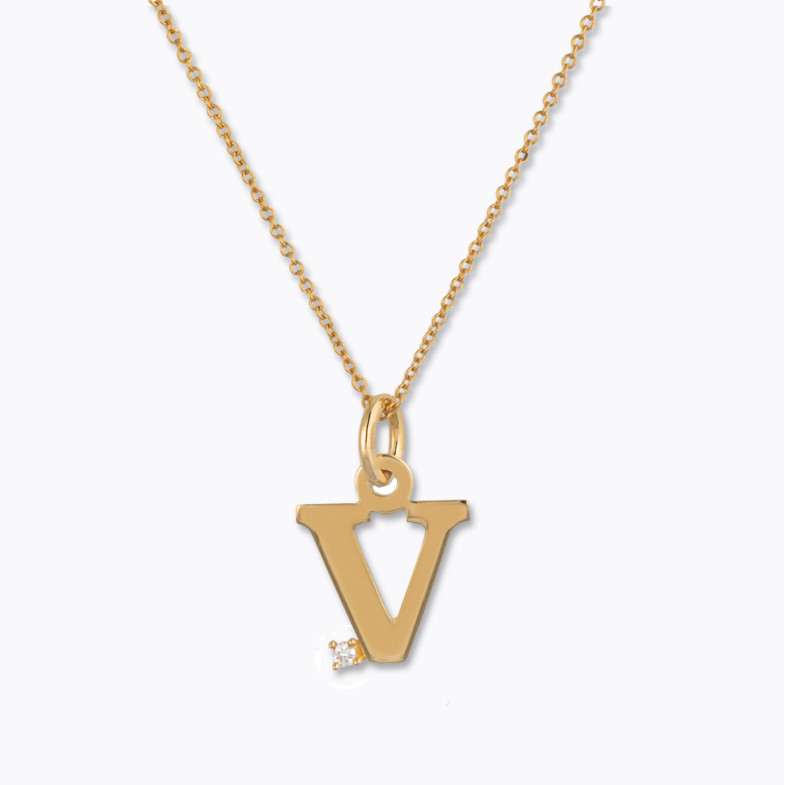 Collier initial V DOT DIAMOND 14710507141
