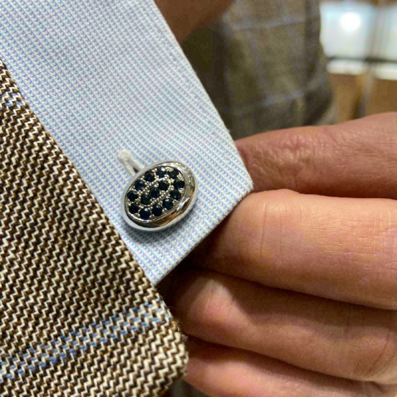Gold and Sapphires Cufflinks Huomo 99926532581