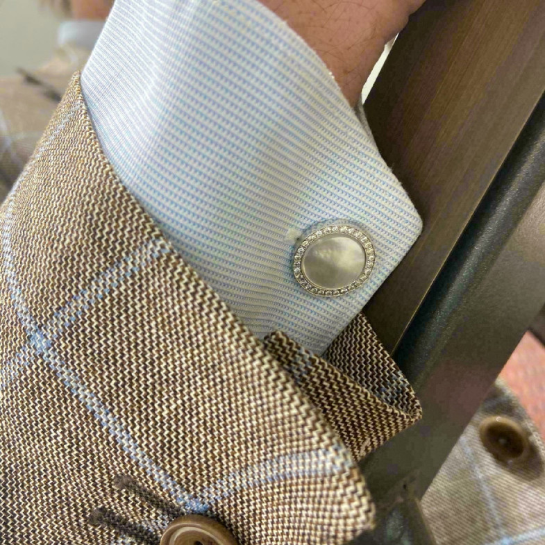 Gold cuff links and nacre Huomo 99926640081