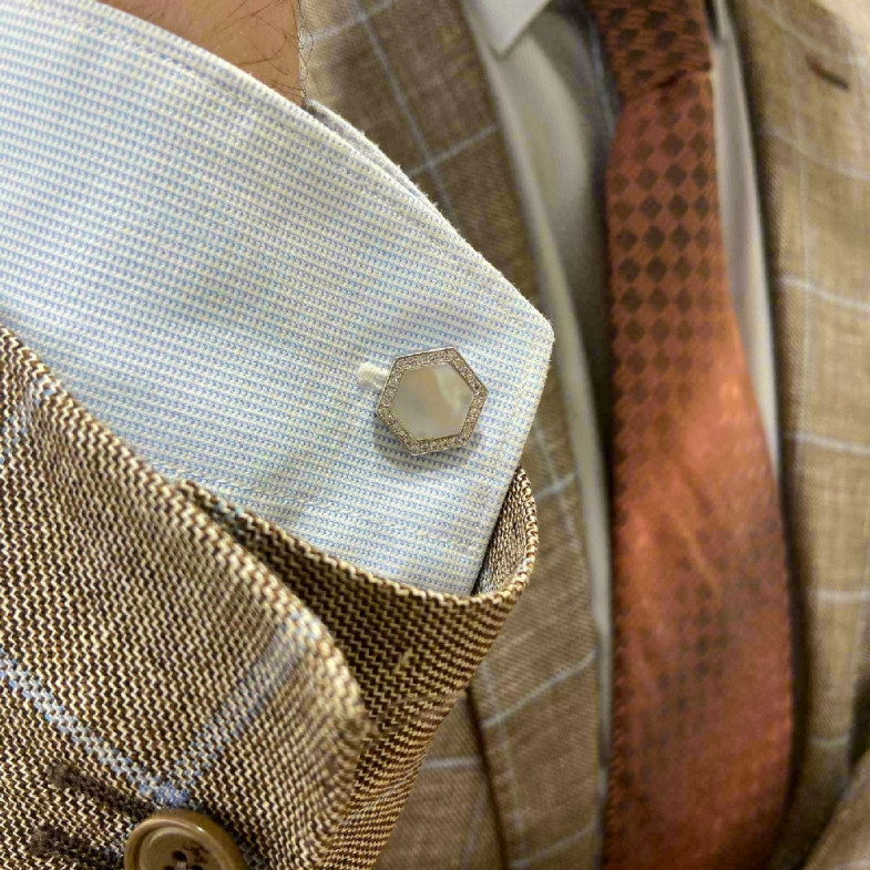 Gold and Diamond Cufflinks Huomo 99926670081