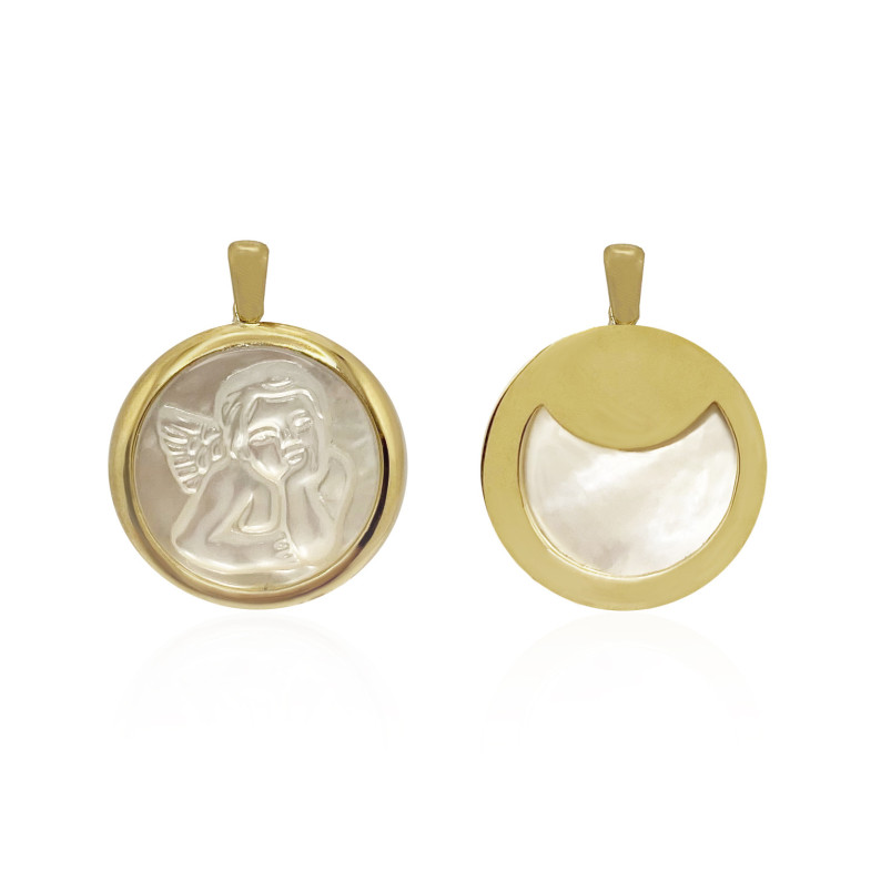 Seraphim-Engelsmedaille, 18-karätiges Gold, Perlmutt, dicke Lünette 99929020552