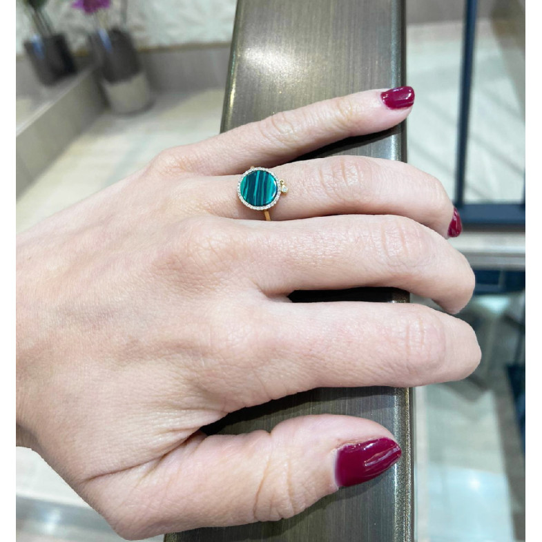 Gold ring 14711152111 Malachite OPAQUE STONES