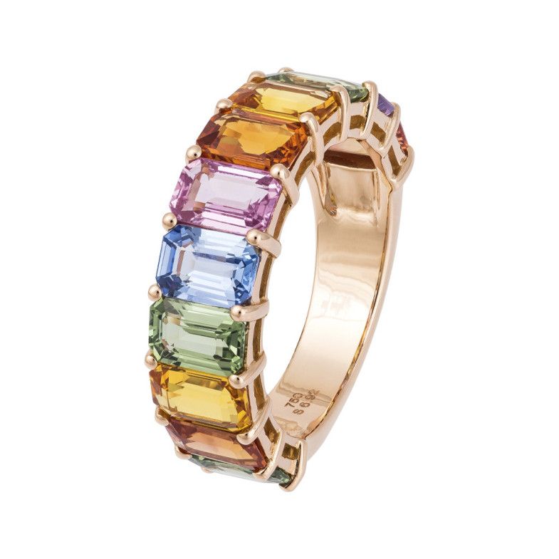 RAINBOW Roségoldfarbener Saphirring 26910270211