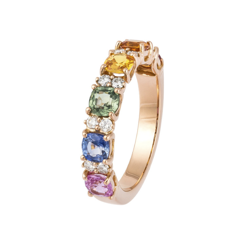 Diamantring und Saphir Farben RAINBOW 26910275011