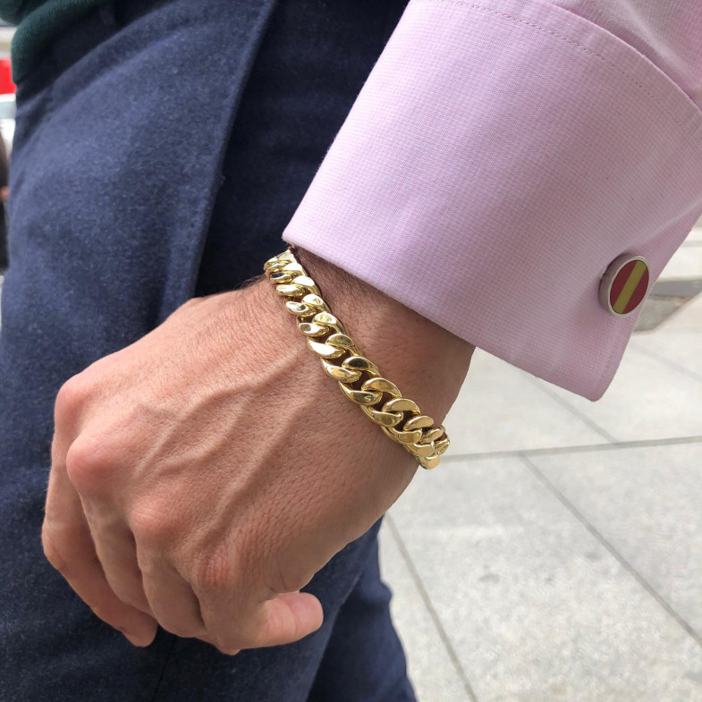 Bracciale in oro 18kt ESLABON CUBANO 12mm 35110012030
