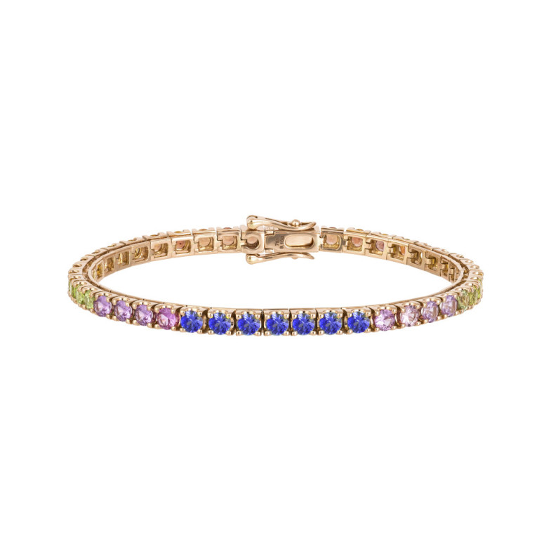 Sapphires Bracelet Rose Gold Color RAINBOW 26910278432