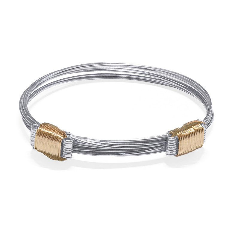 Pulsera Plata Oro Rosa NUDO CORREDERA 8 Hilos 33810010531