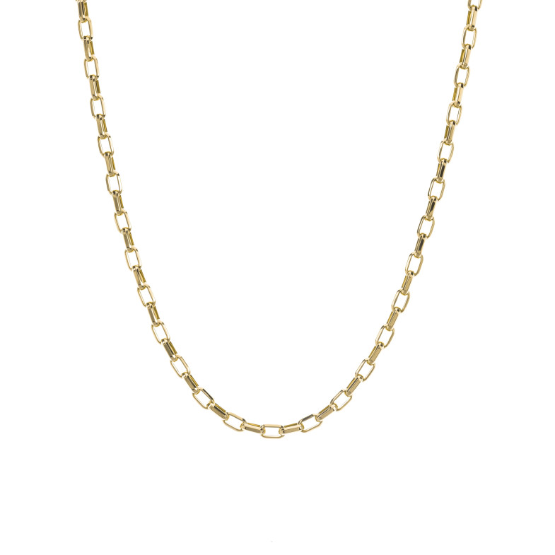 Corrente forjada em ouro 18kt retangular 50cm 35210073540