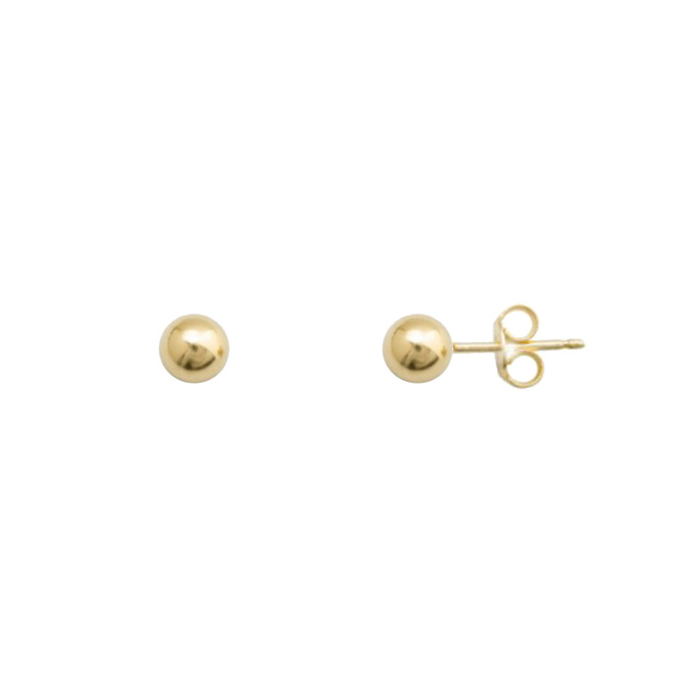 Boucles d'oreilles boule à pression dorées pour bébé