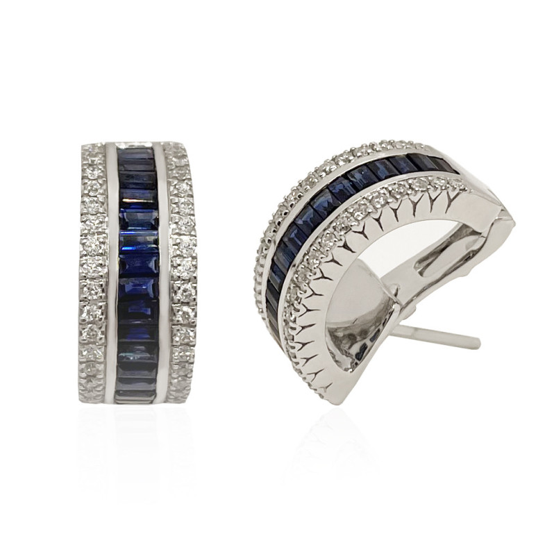 DIAMOND COLOR Sapphire Hoop Earrings 14710371223