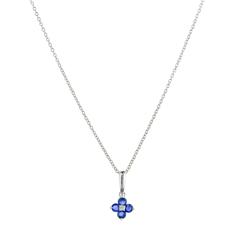 Pingente de flor de safira e diamante 29210525243