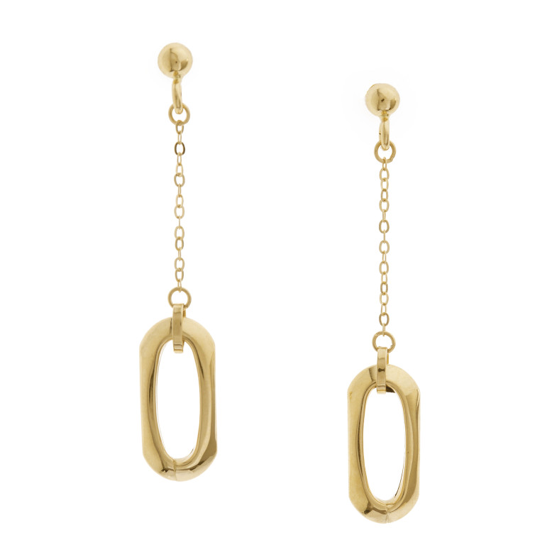 Gold Earrings Rectangles LOVE FREE. 35210210020