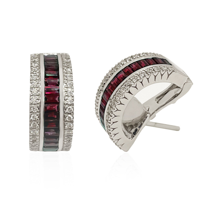 Ruby Hoop Earrings DIAMOND COLOR. 14710371123