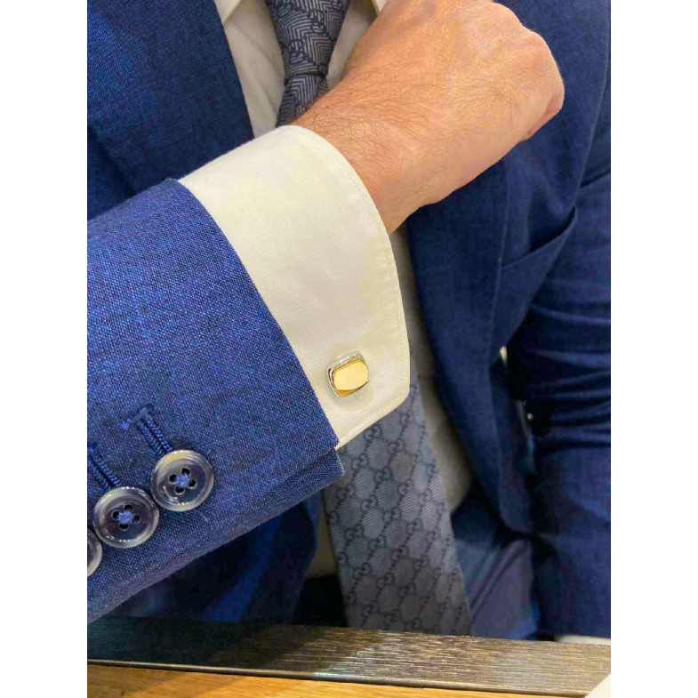 ENGRAVABLE Silver and Gold Cufflinks.