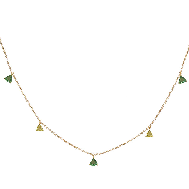 Collana Ciondolo pietre quarzo verde e quarzo limone TRILLON 147111904