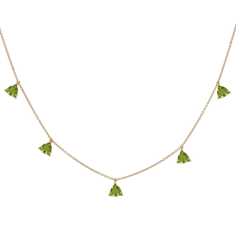 TRILLON Halskette mit Anhänger aus grünen Peridotsteinen 14711195640