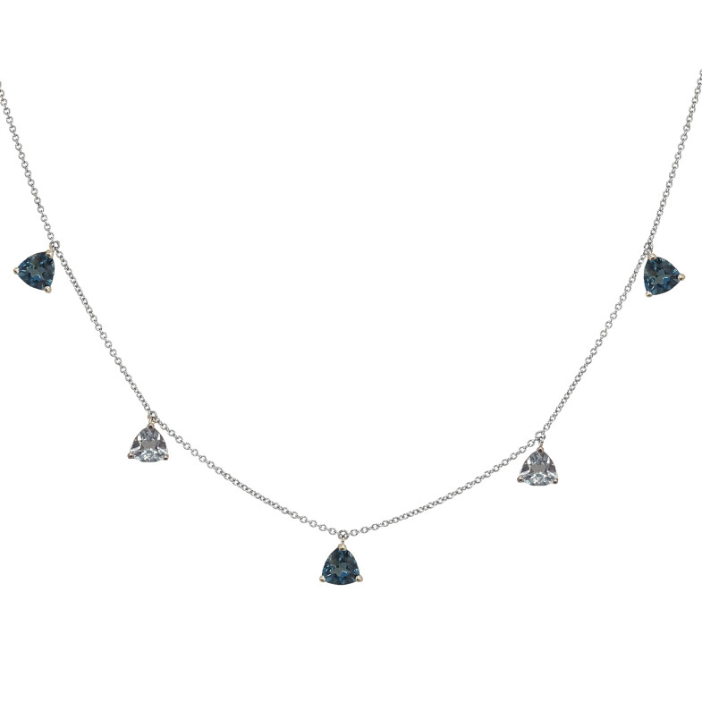TRILLON Blue Topaz Pendant Necklace 14711195540