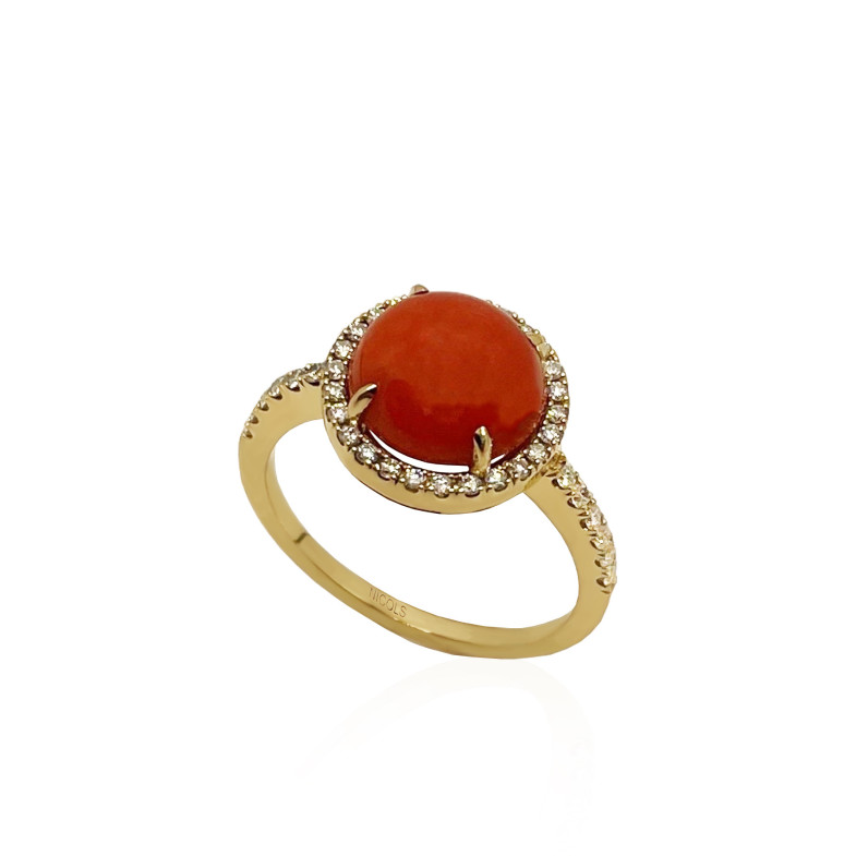 Korallendiamantring ROTER SAMT 99929801011