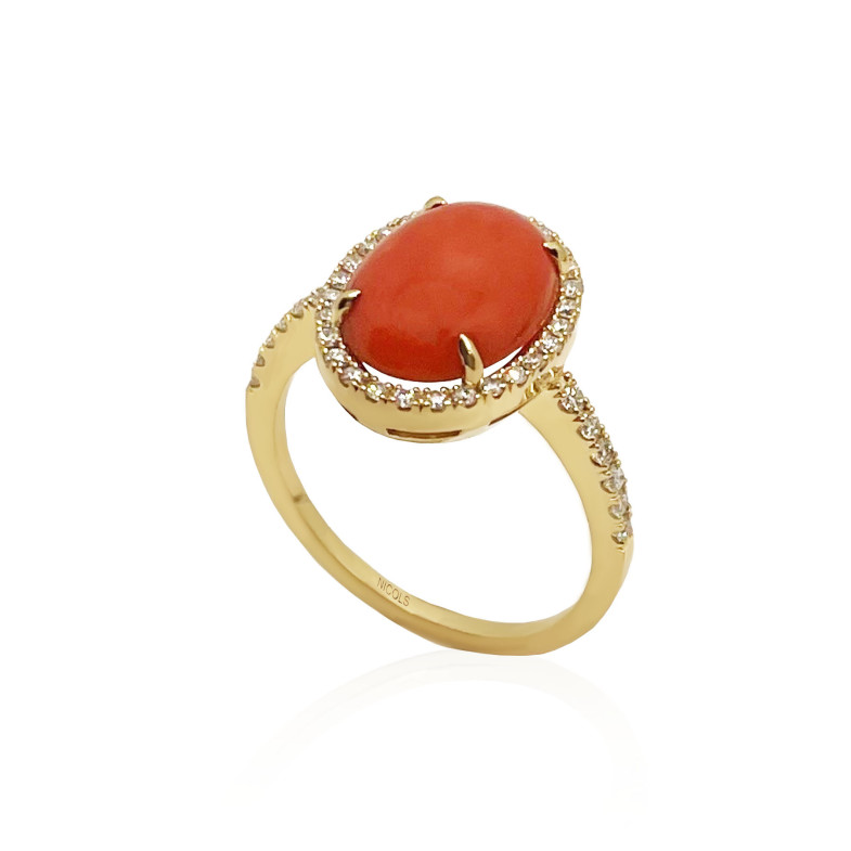 Coral Oval RED VELVET Ring 99929806011