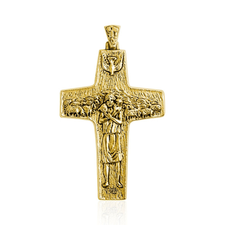Kreuz Gold Papst Franziskus Der gute Hirte 99928582352