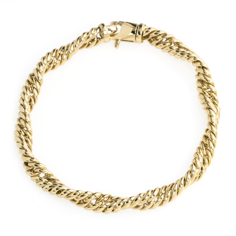 Pulseira de ouro 18K com cordão duplo torcido 35210061030