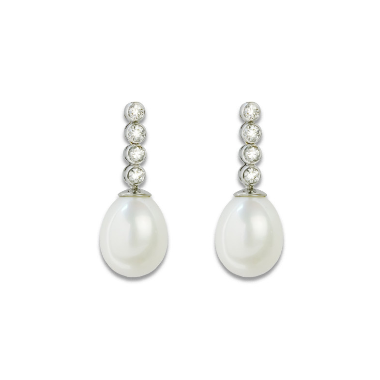 Ohrringe Perlen und Diamanten Braut Serenity 0.33 99928761221