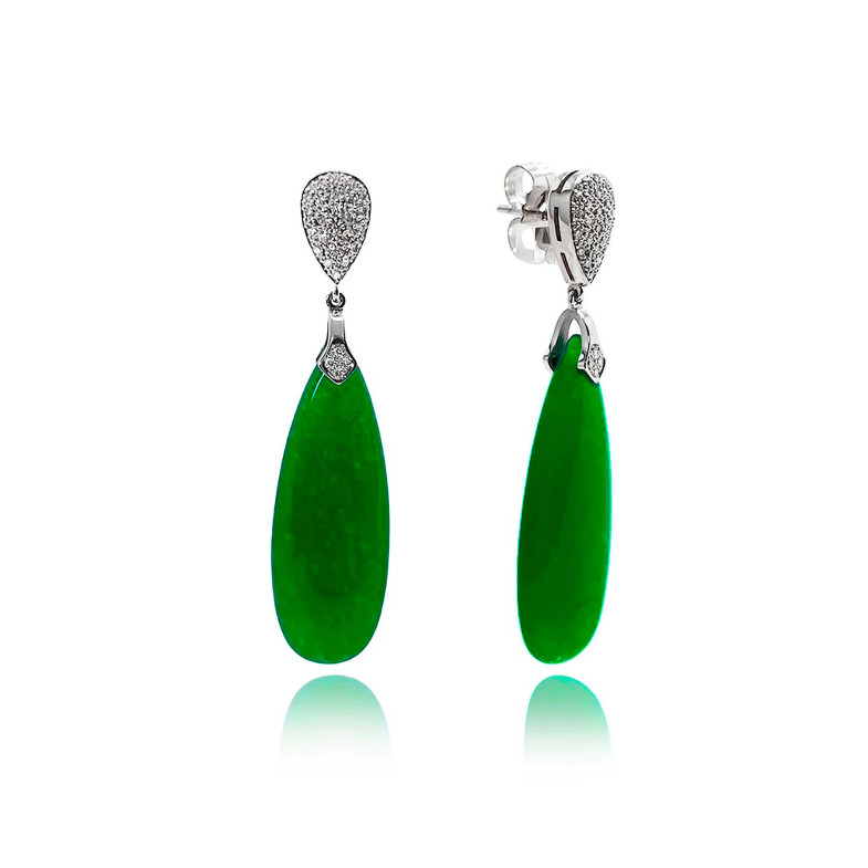 Boucles d'oreilles Jade Green Gold et Diamonds SERENITY DROP 99929831021