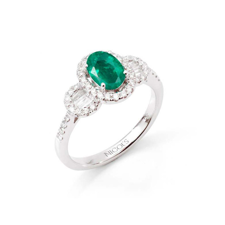 Smaragd Ring Oval Diamant Farbe 14710740013