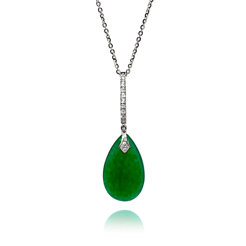 Pendant Green Jade Gold and Diamonds SERENITY 99929835041