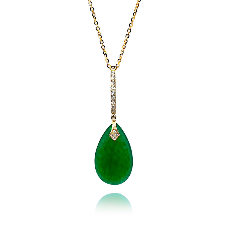 Colgante Jade Verde Oro y Diamantes SERENITY 99929835141