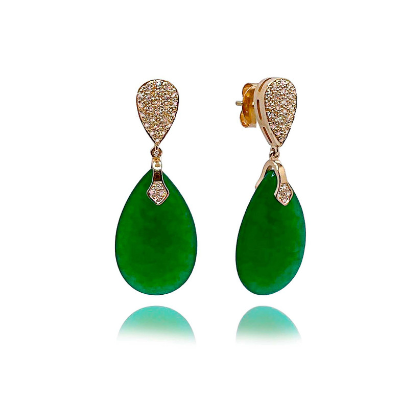 Orecchini Giada oro verde e diamanti SERENITY DROP 99929836121