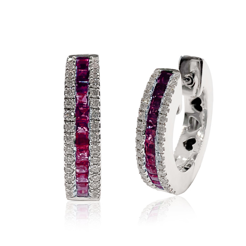 Ruby Hoop Earrings ELEGANT 14710372123