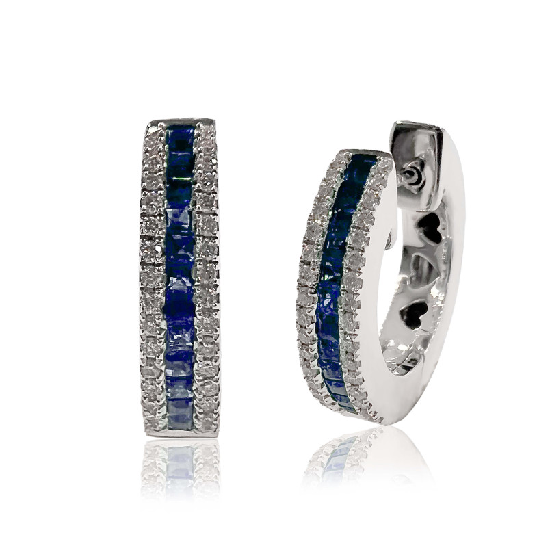 Sapphire Hoop Earrings ELEGANT 14710372223